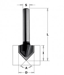 CMT Contractor : Fraise pointe en V 12,7 mm - 90°