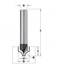 CMT Contractor : Fraise à gorge facade de tiroir r=5 mm 