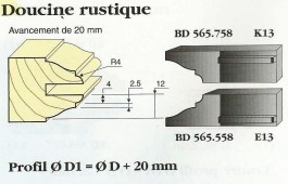 Le Ravageur : profil doucine rustique 20mm DOS 565558