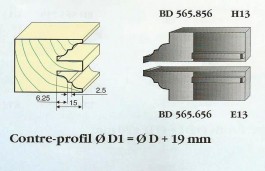Le Ravageur : contre profil congé 1/4 de rond 15mm DOS 565656