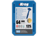 Kreg : Vis  Blue-Kote 64 mm / 2,5", gros filet, Maxi-Loc, 125 pièces